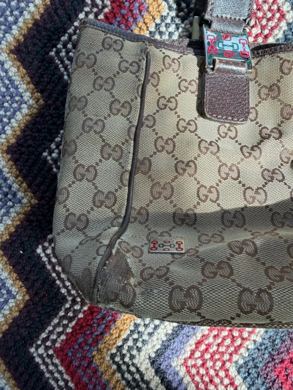 vintage Gucci GG canvas web stripe tote - Picture 4 of 10